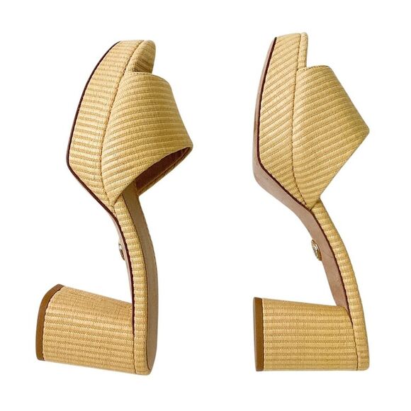 VERONICA BEARD Size 9 M Dali Woven Textured Platform Slide Sandal Raffia Shoes - Picture 5 of 10